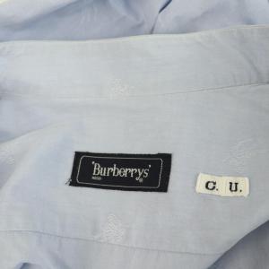 burberrys 長袖シャツ 総柄 ブルー