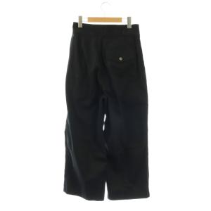 MHL. SOFT DENSE COTTON パンツ S ブラック 長ズボン ワイドシルエット ハイウエスト /OK