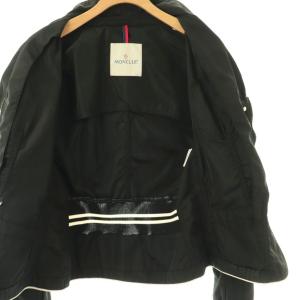 MONCLER ナイロンジャケット ブルゾン テーラード 2 ブラック ホワイト /ES OS