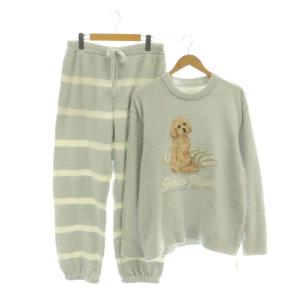 26SS 【UNISEX】エアリーモコプレイフルDOGジャガード ルームウェア カットソー パンツ 総柄
