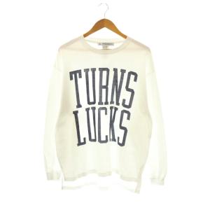 24SS プリントリメイクリブ Tシャツ M ホワイト 長袖 ラウンドネック /OK OS