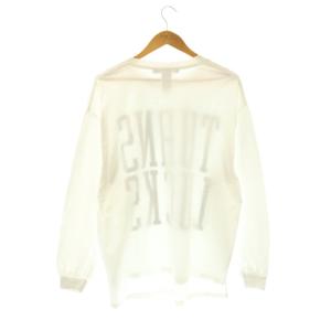 JOURNAL STANDARD LUXE 24SS プリントリメイクリブ Tシャツ M ホワイト 長袖 ラウンドネック /OK OS