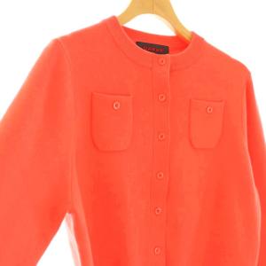 CABaN 23AW コットンカシミヤクルーネックカーディガン ニット 長袖 XS レッドピンク /DO OS