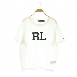ロゴTシャツ カットソー 半袖 L ホワイト ブラック /DO OS