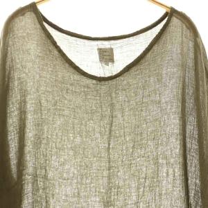 Deuxieme Classe CAFTAN ワンピース F カーキ グリーン Vネック 半袖 サイドスリット /OK OS
