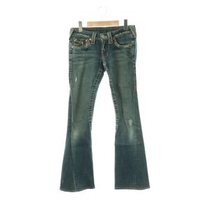 JOEY ダメージ加工 ローライズフレアデニムパンツ ジーンズ 26 インディゴ /HS OS