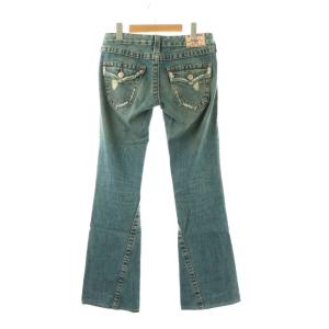 TRUE RELIGION JOEY ダメージ加工 ローライズフレアデニムパンツ ダメージ加工 26 インディゴ /HK OS