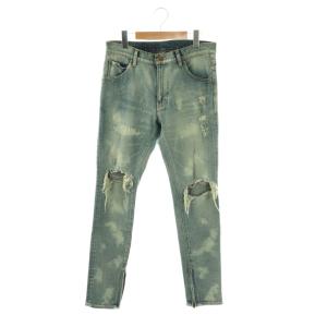 ダメージ 裾ジップデニムパンツ ジーンズ テーパード 4 インディゴ MRP370 /CX OS SH