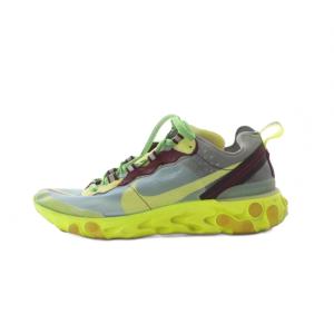 × Nike React Element 87スニーカー スニーカー 24.5cm 黄色 水色 黄緑 半透明アッパー