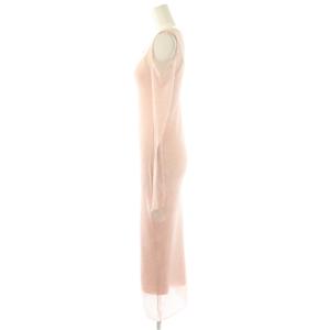 SNIDEL 25AW オープンショルダーシアーニットワンピース レイヤード F ライトピンク /DF OS