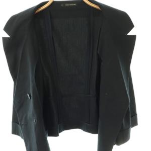 FOXEY NEW YORK ダブルブレストショートジャケット テーラードジャケット 42 ネイビー 27237 /DF OS