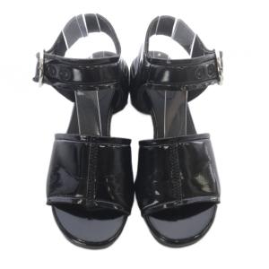 MM6 Maison Margiela パテント アンクルストラップサンダル ストラップ 37 黒 ブラック S59WP0068 /SR