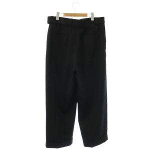 JIL SANDER 25FW ウールギャバジンリングベルト付きトラウザーパンツ 48 ブラック