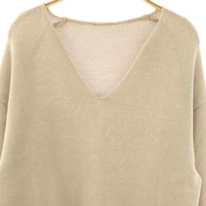 Deuxieme Classe 25SS Beauty Latest model ニット セーター 長袖 Vネック ベージュ /DO OS