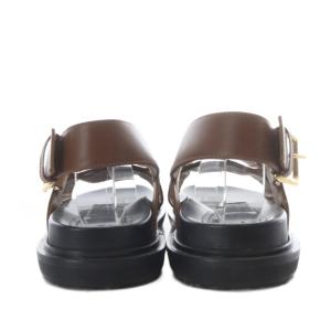MARNI フスベット クリスクロスサンダル バックストラップ レザー 39 ブラウン /YO19