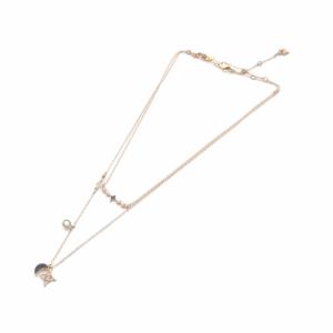 SWAROVSKI 月 星 2連ネックレス セット ゴールド色 /SR
