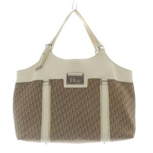 トロッター キャンバス トートバッグ ブラウン ホワイト