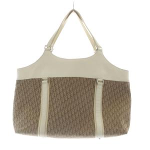 Christian Dior トロッター キャンバス トートバッグ ブラウン ホワイト
