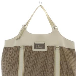 Christian Dior トロッター キャンバス トートバッグ ブラウン ホワイト