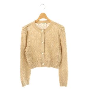 Cardigan Lady Pearl 38 ベージュ 07392