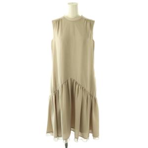 FOXEY NEW YORK 39751 SHALIMAR ワンピース ノースリーブ 38 グレージュ /ES OS