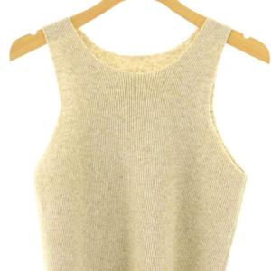 Plage 24SS LI/PE fullneadle タンク タンクトップ ニット ノースリーブ ベージュ /DF