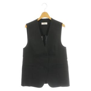 24SS フレンチリネンコットンベスト ジレ F チャコール /CX OS