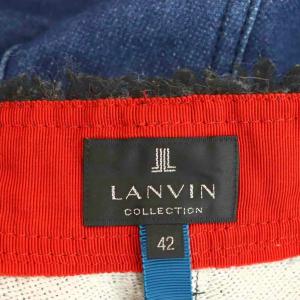 LANVIN コレクション ツイード×デニム ドッキングテーパードパンツ 42 グレー 紺 /NR OS