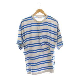 サンプル品 26SS tuck t-shirt カットソー ボーダー M グレー ブルー /CX OS