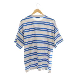 nagonstans サンプル品 26SS tuck t-shirt カットソー ボーダー M グレー ブルー /CX OS