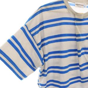nagonstans サンプル品 26SS tuck t-shirt カットソー ボーダー M グレー ブルー /CX OS