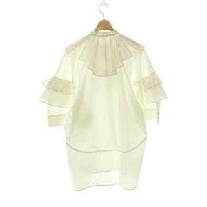 ENFOLD C/PEブロードタックカラーPULLOVER シャツ 七分袖 38 ホワイト /HK OS