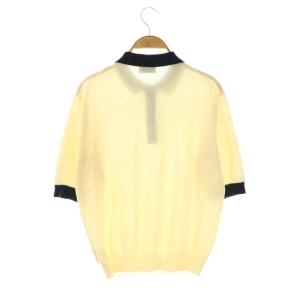 MACKINTOSH PHILOSOPHY MACKINTOSHPHILOSOPHY 配色ポロシャツ ニット カットソー 半袖 コットン 38 アイボリー 濃紺 /NR OS