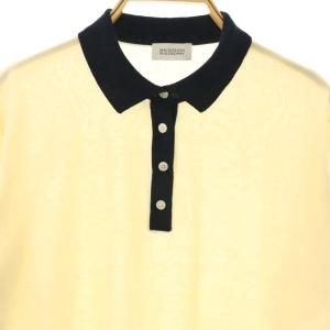 MACKINTOSH PHILOSOPHY MACKINTOSHPHILOSOPHY 配色ポロシャツ ニット カットソー 半袖 コットン 38 アイボリー 濃紺 /NR OS