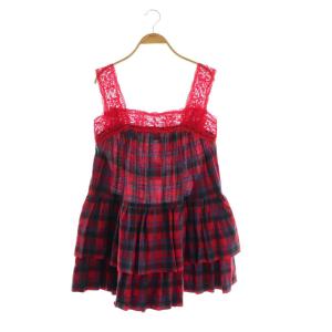 KUMA LACE CHECK VOLUME MINI DRESS ワンピース