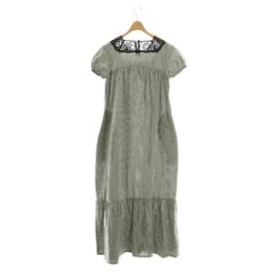 holiday KUMA LACE GINGHAM CHECK PUFF LONG DRESS ワンピース