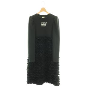 FAST DRY JERSEY PUFF SHOULDER RUFFLE DRESS