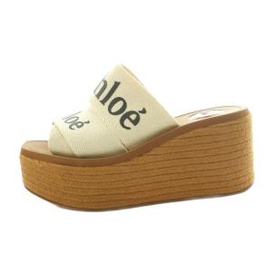 Chloe Woody サンダル ウェッジソール 35 アイボリー ベージュ