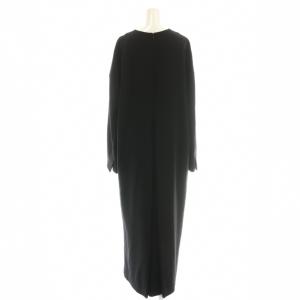 ENFOLD ダブルクロス AラインポケットDRESS ワンピース ロング 38 黒 /SY OS