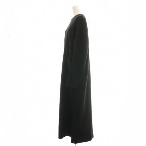 ENFOLD ダブルクロス AラインポケットDRESS ワンピース ロング 38 黒 /SY OS