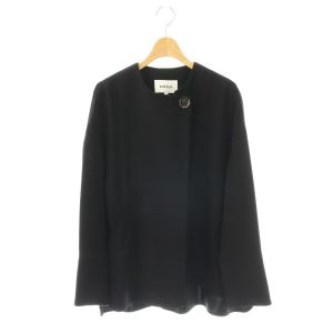 24SS PEツイル アシンメトリージャケット 36 ブラック