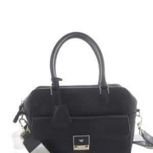 ANYA HINDMARCH カーカー 2WAY バッグ ショルダーバッグ ハンドバッグ レザー 黒 ブラック /SR