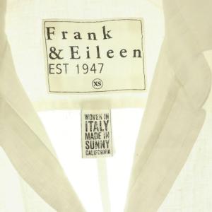 Frank&Eileen フランクアンドアイリーン 半袖リネンシャツ ブラウス スキッパー XS ホワイト /HK OS