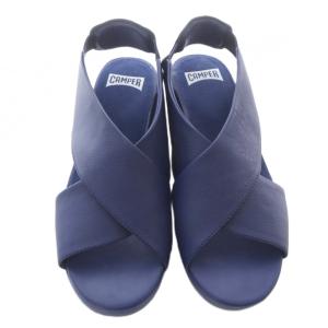 CAMPER バルーン ネロ サンダル レザー 切替 37 紺 ネイビー /SR