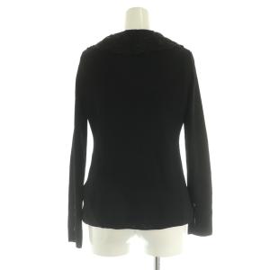 courreges アンサンブルニット ビジュー カーディガン 五分袖カットソー レース 38 ブラック /MY OS
