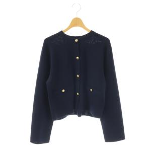 26SS メタルボタンクルーネックニットカーディガン 長袖 F 紺 /NR OS