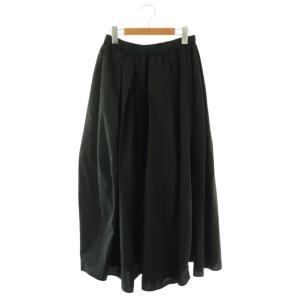 asymmetry elastic tack skirt スカート フレア ロング M ブラック /HK