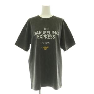 25SS DARJEELING Tシャツ 半袖 クルーネック ロゴ プリント 染め加工 ダークグレー /BB
