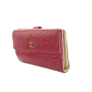 CHANEL カメリア Wホック 長財布 マゼンタピンク