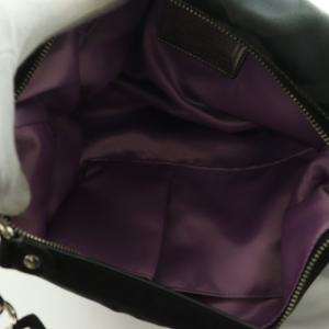 COACH オプアート 2WAY ショルダーバッグ ハンド サテンキャンバス 黒 ブラック グレー F14337 /SS